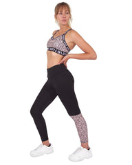 Jordena Leggings & Sports Bra Set - Black & Leopard Print - Wear and Wander