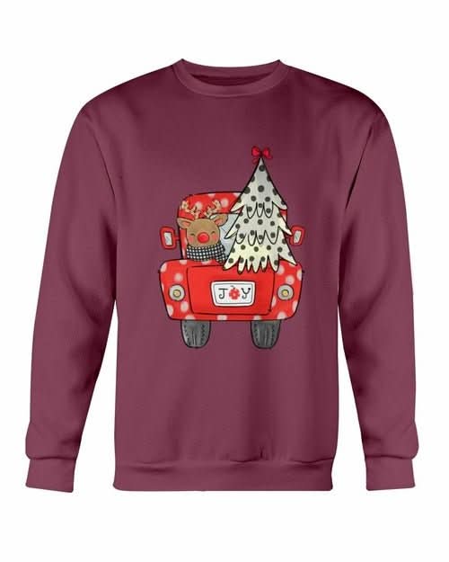 Joy Christmas Tree Truck Sweatshirt - Wear and Wander