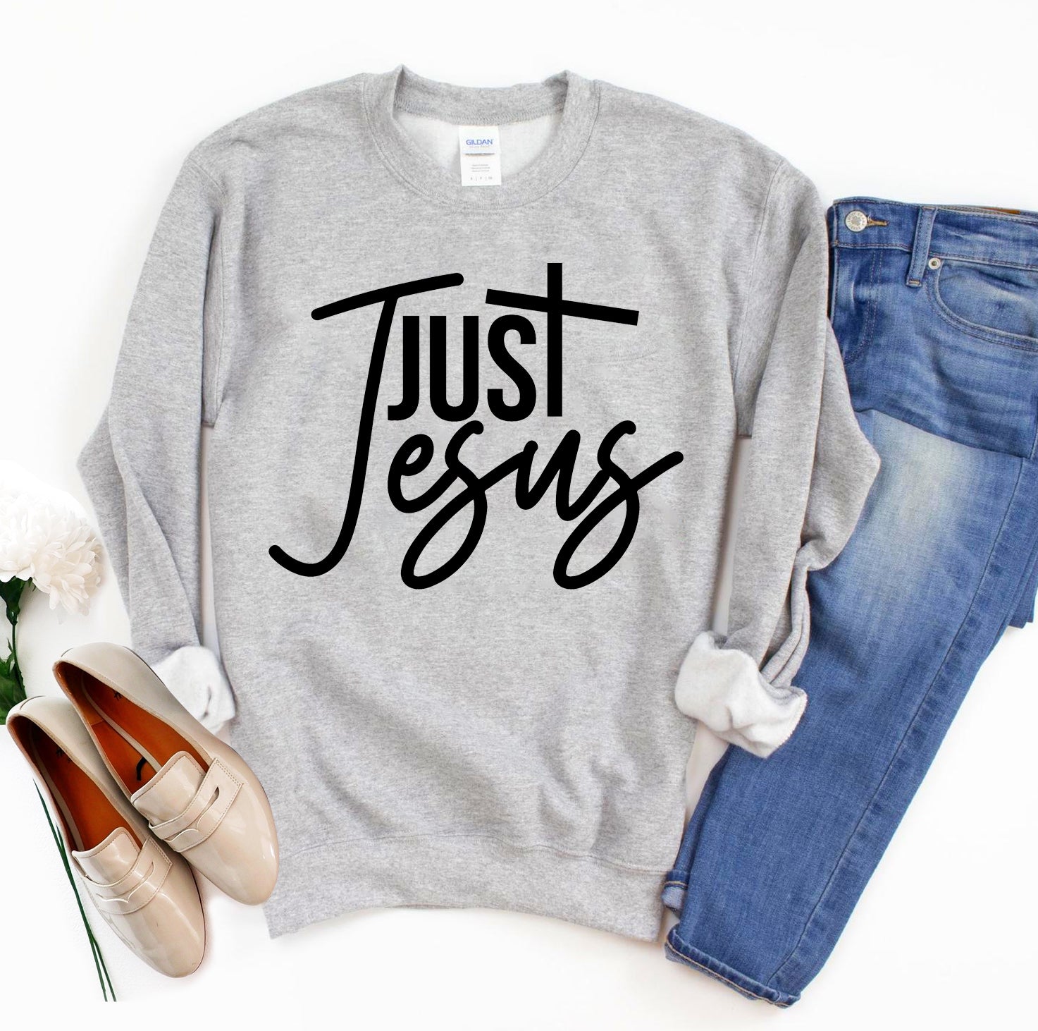 Just Jesus Sweatshirt - Wear and Wander