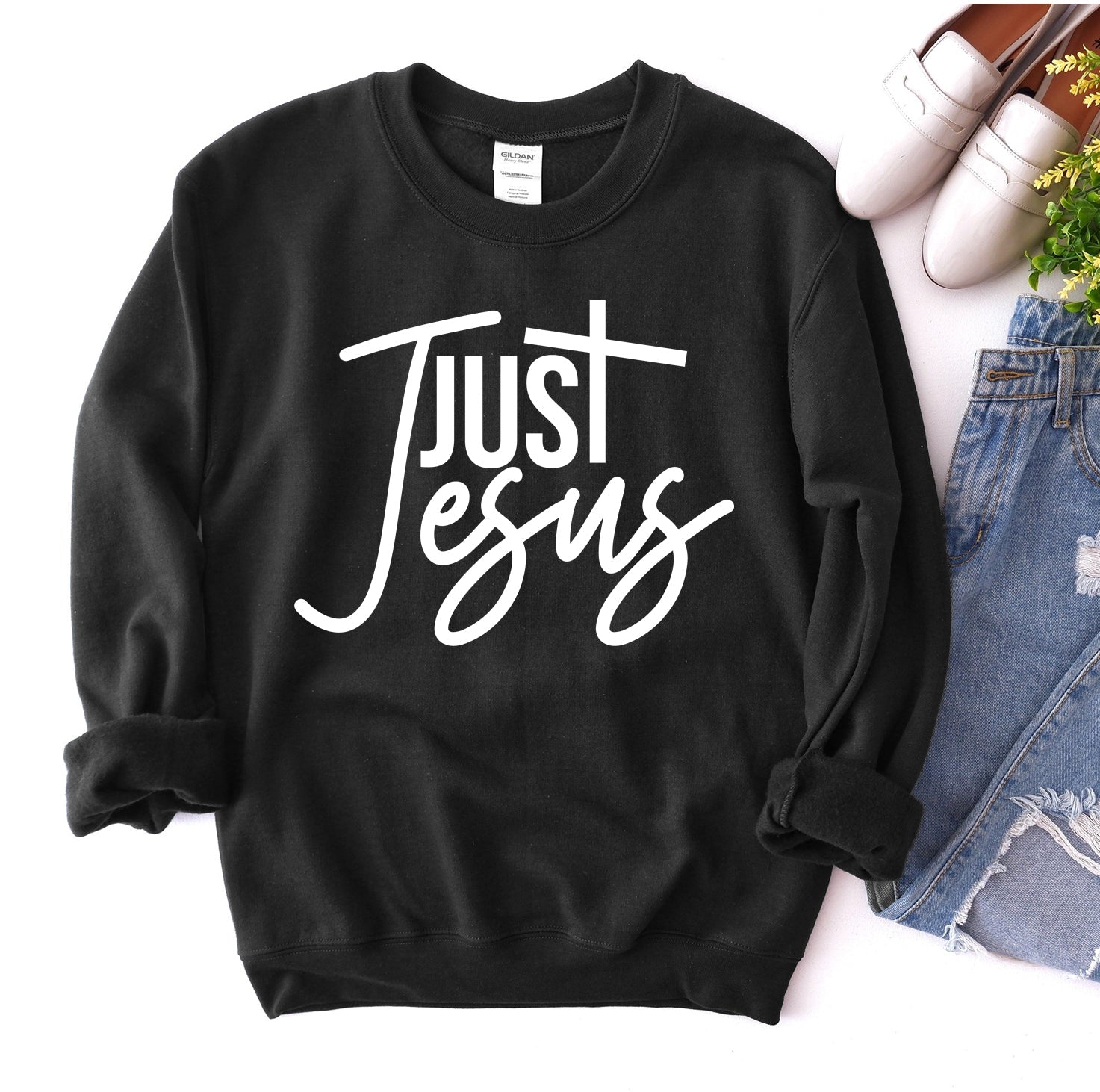 Just Jesus Sweatshirt - Wear and Wander