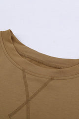 Khaki Crew Neck Long Sleeve Sweatshirt - Wear and Wander