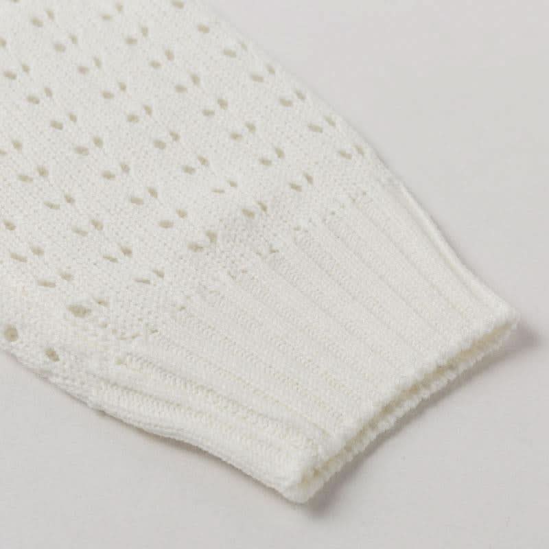 Knitted hollow out o neck pullover Women backless long sleeve - Wear and Wander