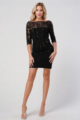 Lace Overlay Bodycon Dress – Elegant and Sophisticated - Wear and Wander