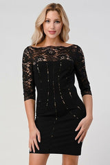 Lace Overlay Bodycon Dress – Elegant and Sophisticated - Wear and Wander