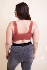 Lace Trim Padded Bralette Plus - Wear and Wander