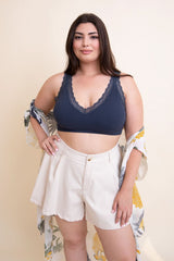 Lace Trim Padded Bralette Plus - Wear and Wander