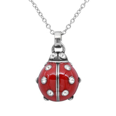 Ladybug Necklace with Crystals - Wear and Wander