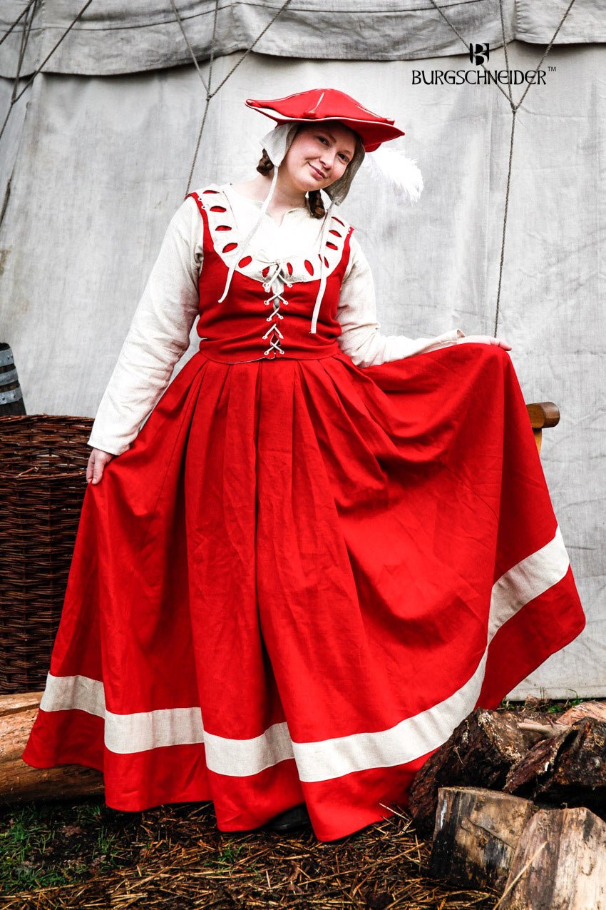 Landsknecht Skirt Flora Red/Natural - Wear and Wander