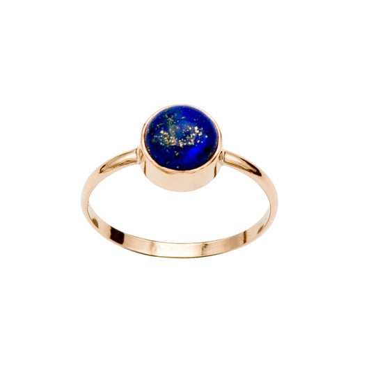 Lapis Lazuli Round Bezel 14k Gold Filled Ring - Wear and Wander