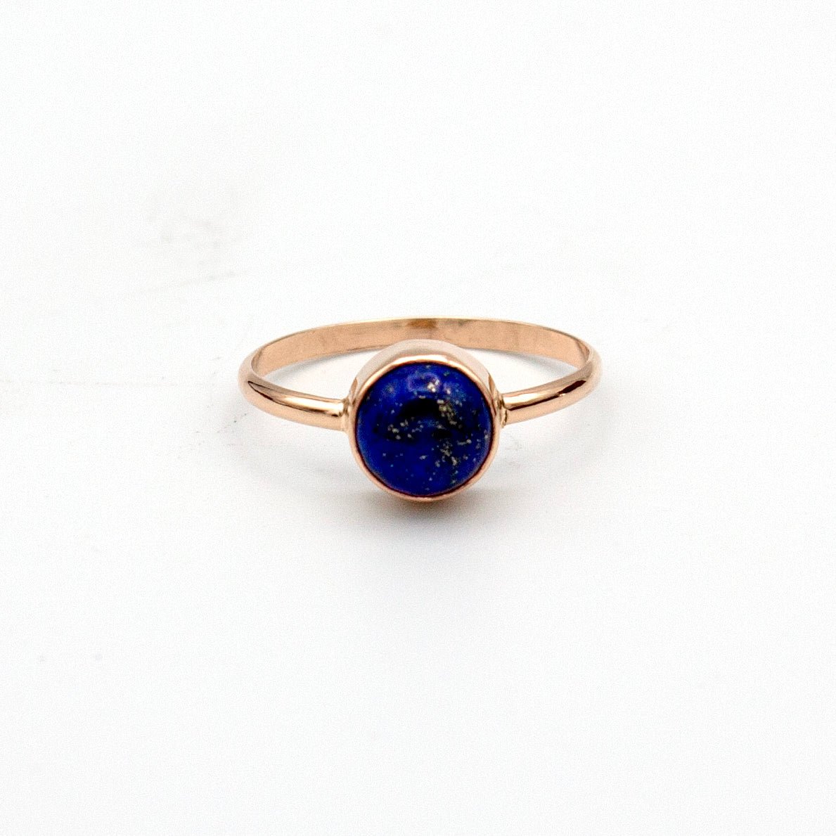 Lapis Lazuli Round Bezel 14k Gold Filled Ring - Wear and Wander