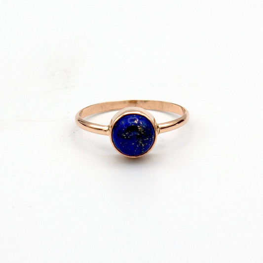 Lapis Lazuli Round Bezel 14k Gold Filled Ring - Wear and Wander