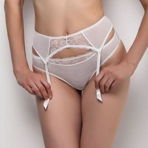 Lauma Sparkling Bridal Lace Sheer Mesh Garter Belt - Wear and Wander
