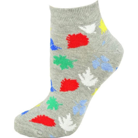 Leaf Pattern Ankle Cotton Socks - Wear and Wander