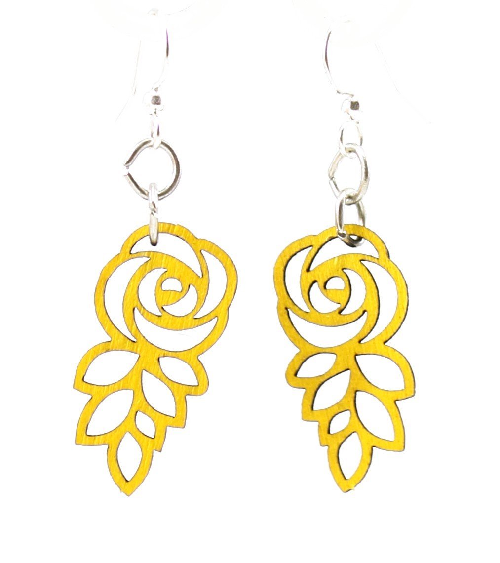 Leafed Blossom Rose Earrings #175 - Wear and Wander