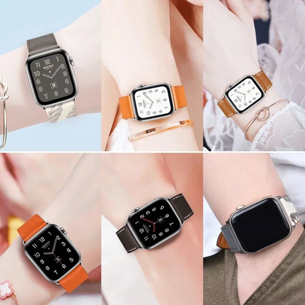 Leather strap For Apple watch band 44mm 45mm 41mm 40mm watchbands Loop bracelet for iWatch ultra 2 49mm series 10 9 8 7 6 5 4 SE - Wear and Wander