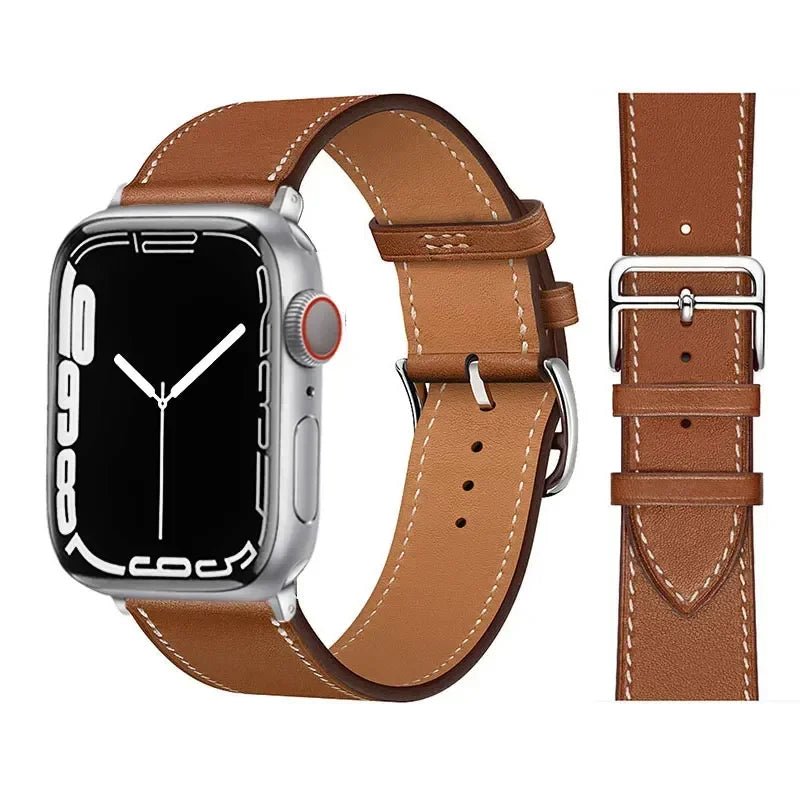 Leather strap For Apple watch band 44mm 45mm 41mm 40mm watchbands Loop bracelet for iWatch ultra 2 49mm series 10 9 8 7 6 5 4 SE - Wear and Wander