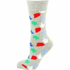 Leaves Pattern Cotton Crew Socks - Wear and Wander