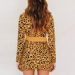 Leopard sweaters female Autumn winter yellow knitted pullover - Wear and Wander