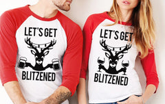 Let's Get BLITZENED Christmas Baseball Tees UNISEX Sizes - Pick Print - Wear and Wander