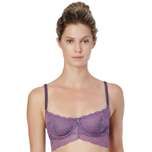 Longline Lace Demi Cup Bra Montelle Boudoir Glamour - Wear and Wander