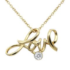 Love Necklace 24K Gold Plated with Crystal Pendant - Wear and Wander