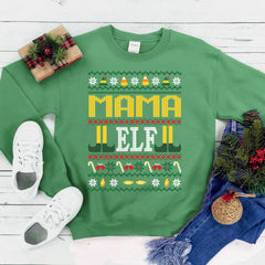 Mama ELF Christmas Sweatshirt - Wear and Wander