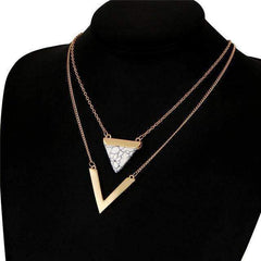 Marble Chevron Double Layer Necklace - Wear and Wander