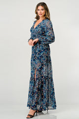 Maxi Dress with Long Sleeves and Side Slit - Wear and Wander