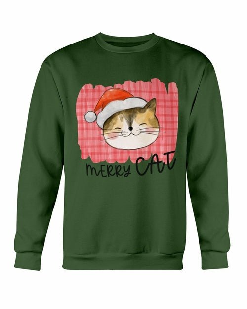 Merry Cat Christmas Sweatshirt - Wear and Wander