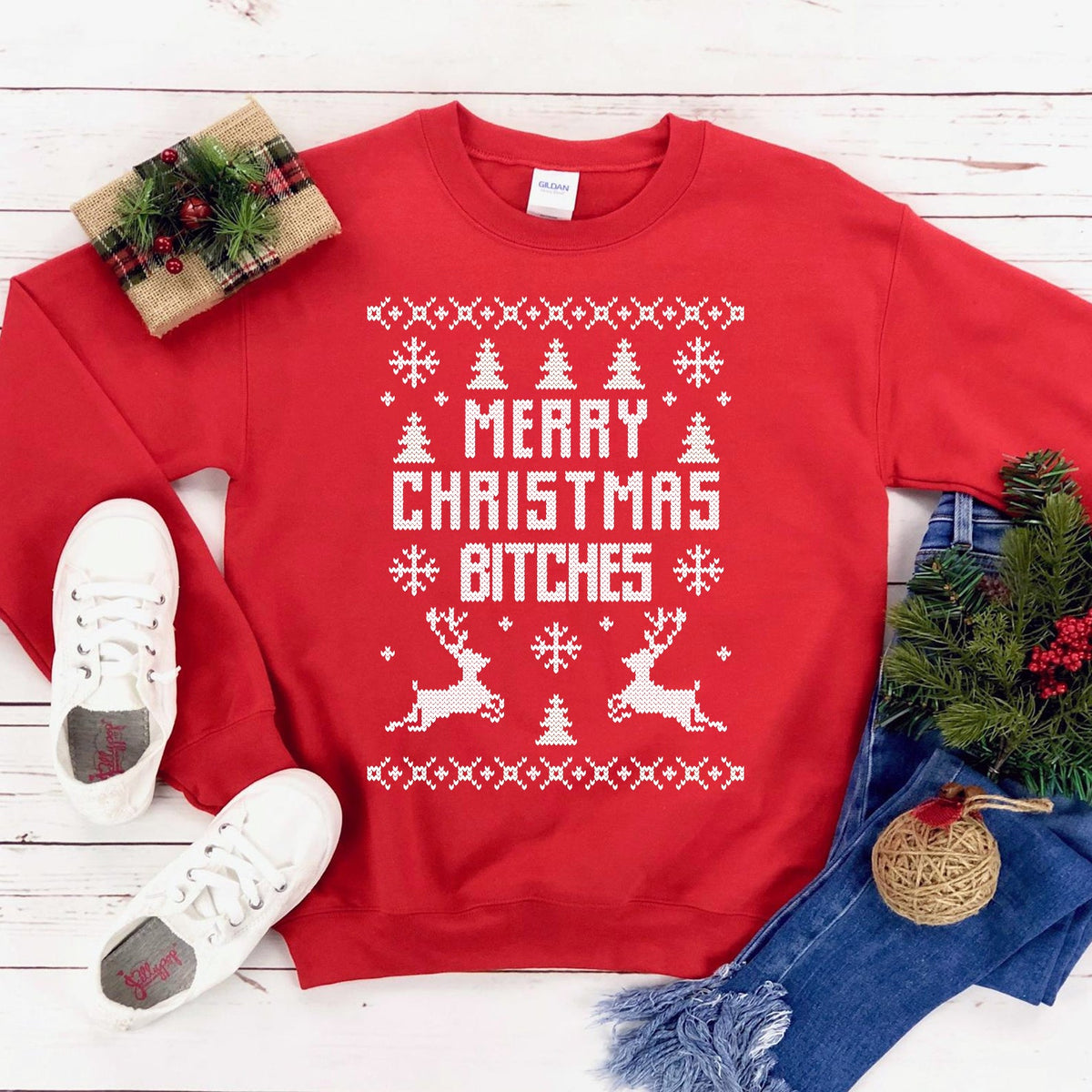 Merry Christmas Bitches Sweatshirt - Wear and Wander