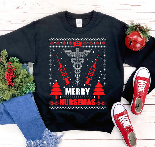 Merry Nurse mas Christmas Sweatshirt - Wear and Wander