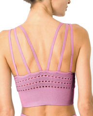 Mesh Seamless Bra with Cutouts - Pink - Wear and Wander