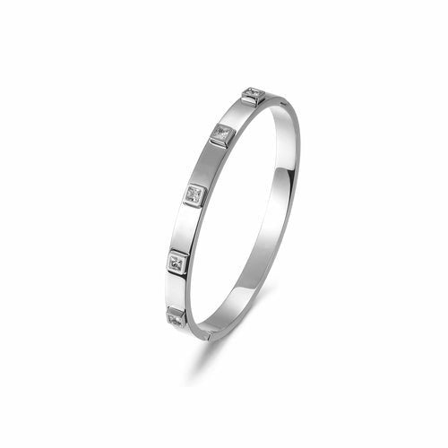 Metal Stone Hinged Bangle - Wear and Wander