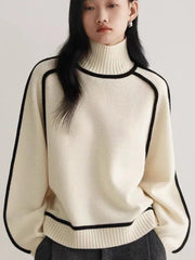 Modern Knit Sweater with Contrast Trim - Wear and Wander