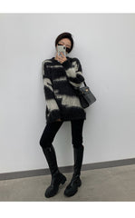 Mohair Striped Oversized Sweater - Wear and Wander