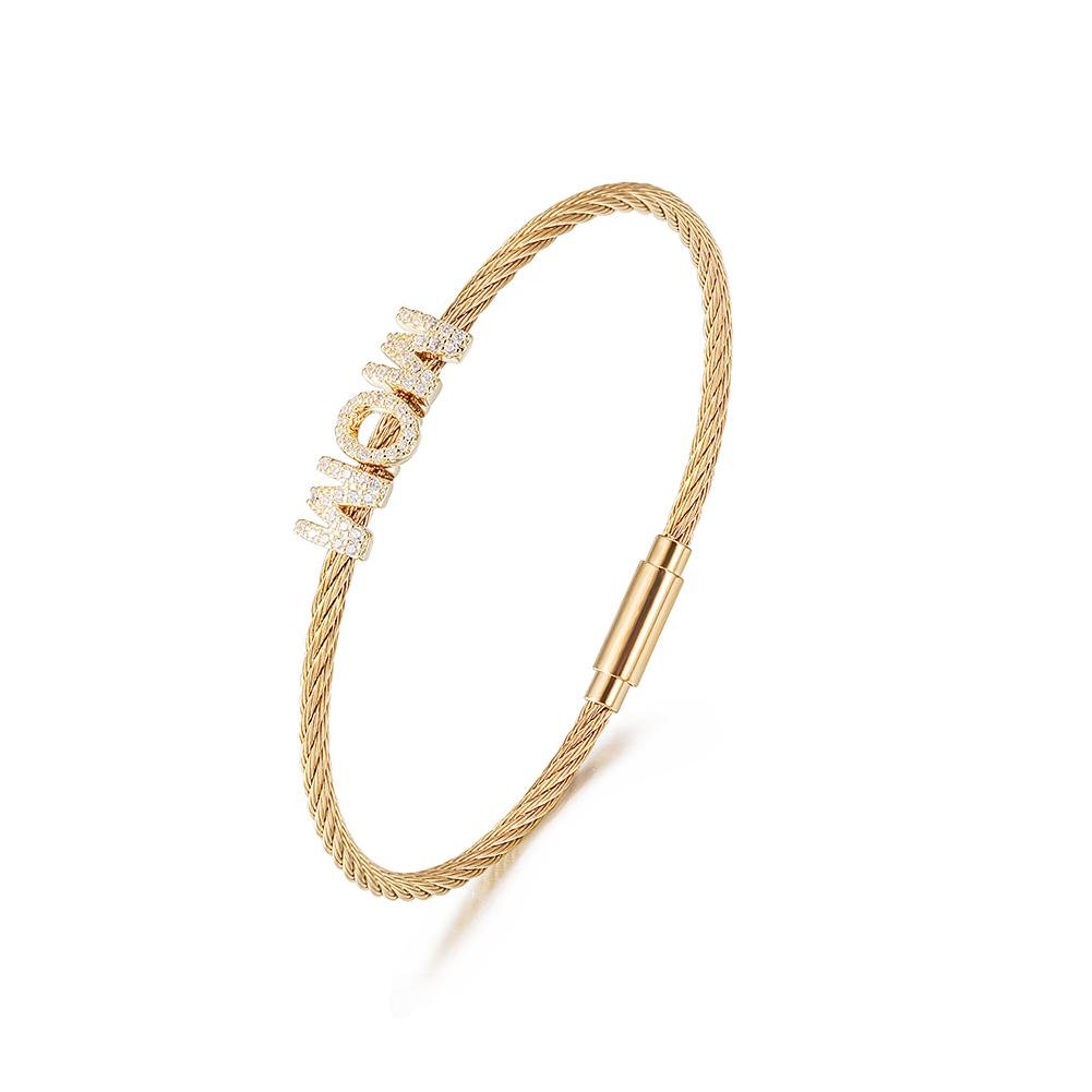 "Mom" Pavé Bracelet - Wear and Wander