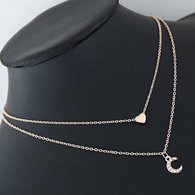 Moon and Heart Two Layer Necklace - Wear and Wander