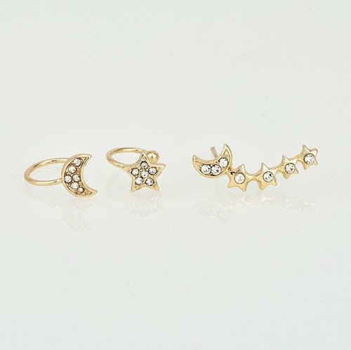 Moon & Star Earring and Cuff Set - Wear and Wander