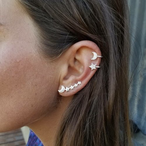 Moon & Star Earring and Cuff Set - Wear and Wander