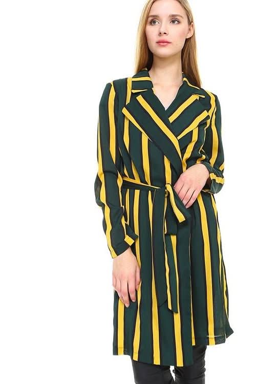 Multi Stripe Long Blazer - Wear and Wander
