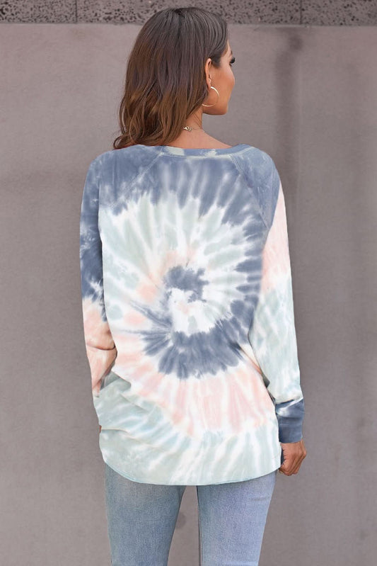 Multicolor Ombre Tie Dye Loose Casual Sweatshirt - Wear and Wander