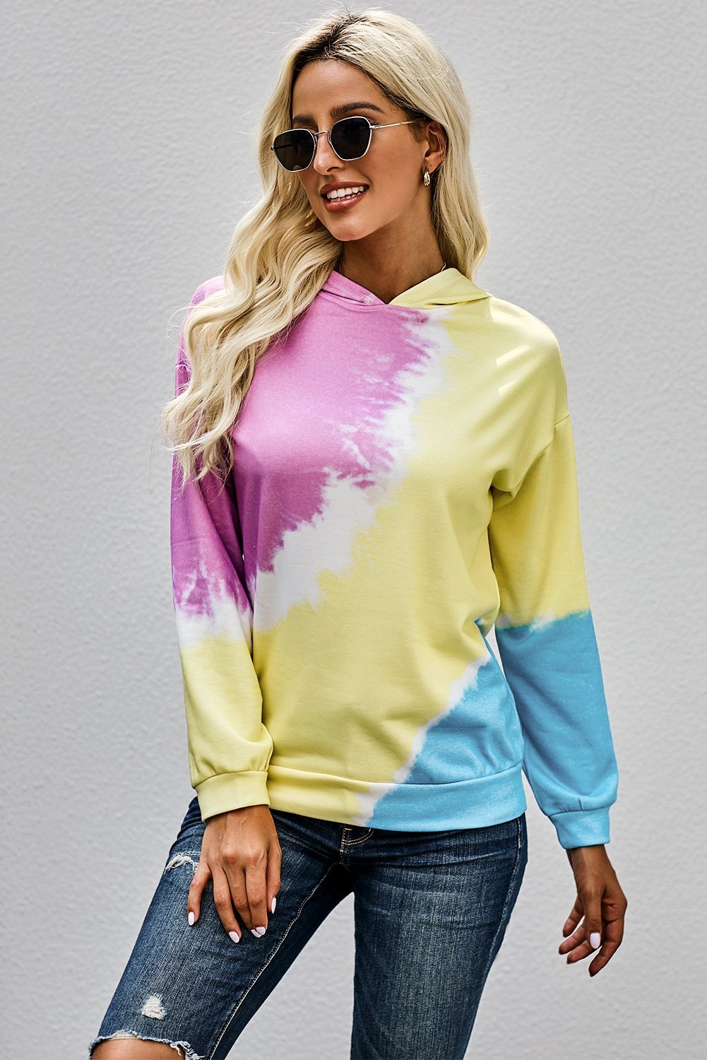 Multicolor Tie - dye Print Hoodie - Wear and Wander