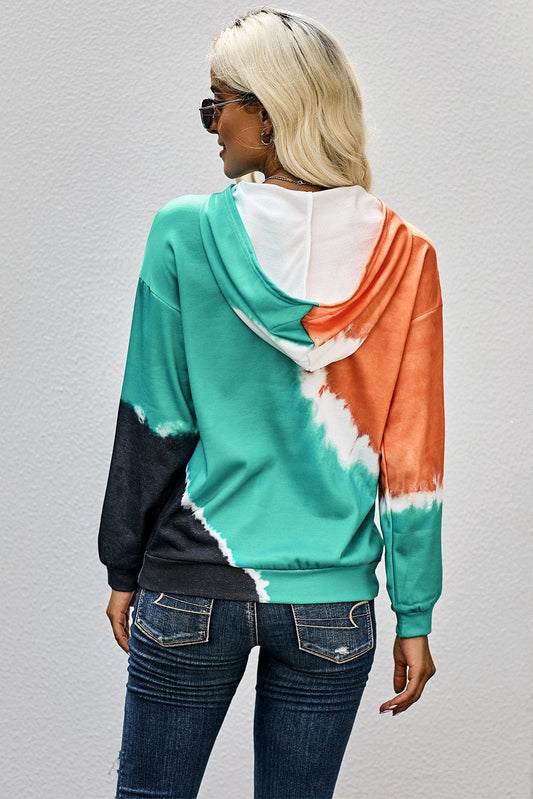 Multicolor Tie - dye Print Hoodie - Wear and Wander