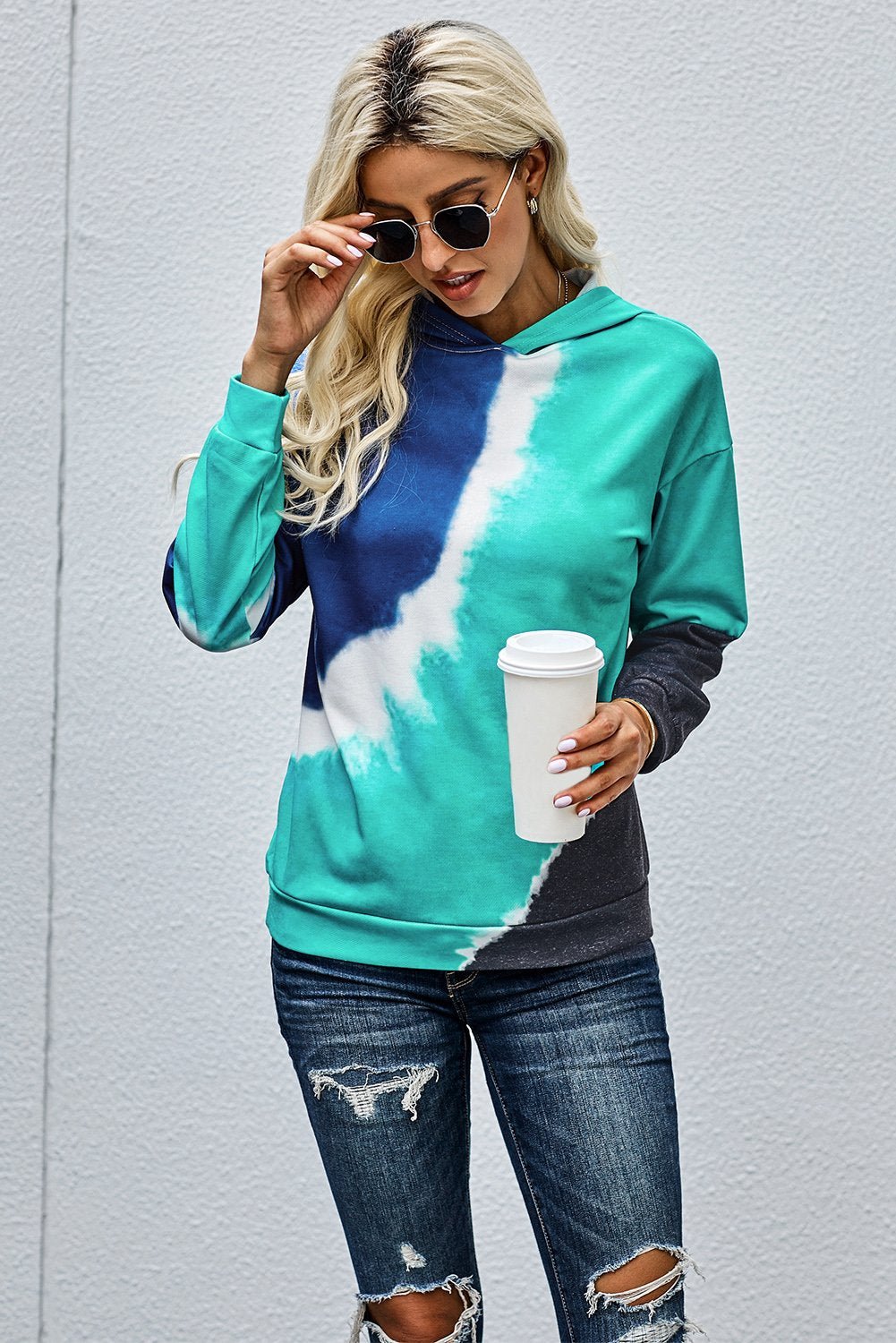 Multicolor Tie - dye Print Hoodie - Wear and Wander