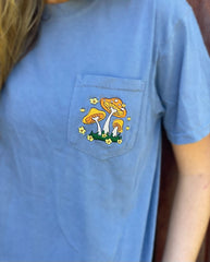 Mushroom Embroidered Pocket Tee - Wear and Wander