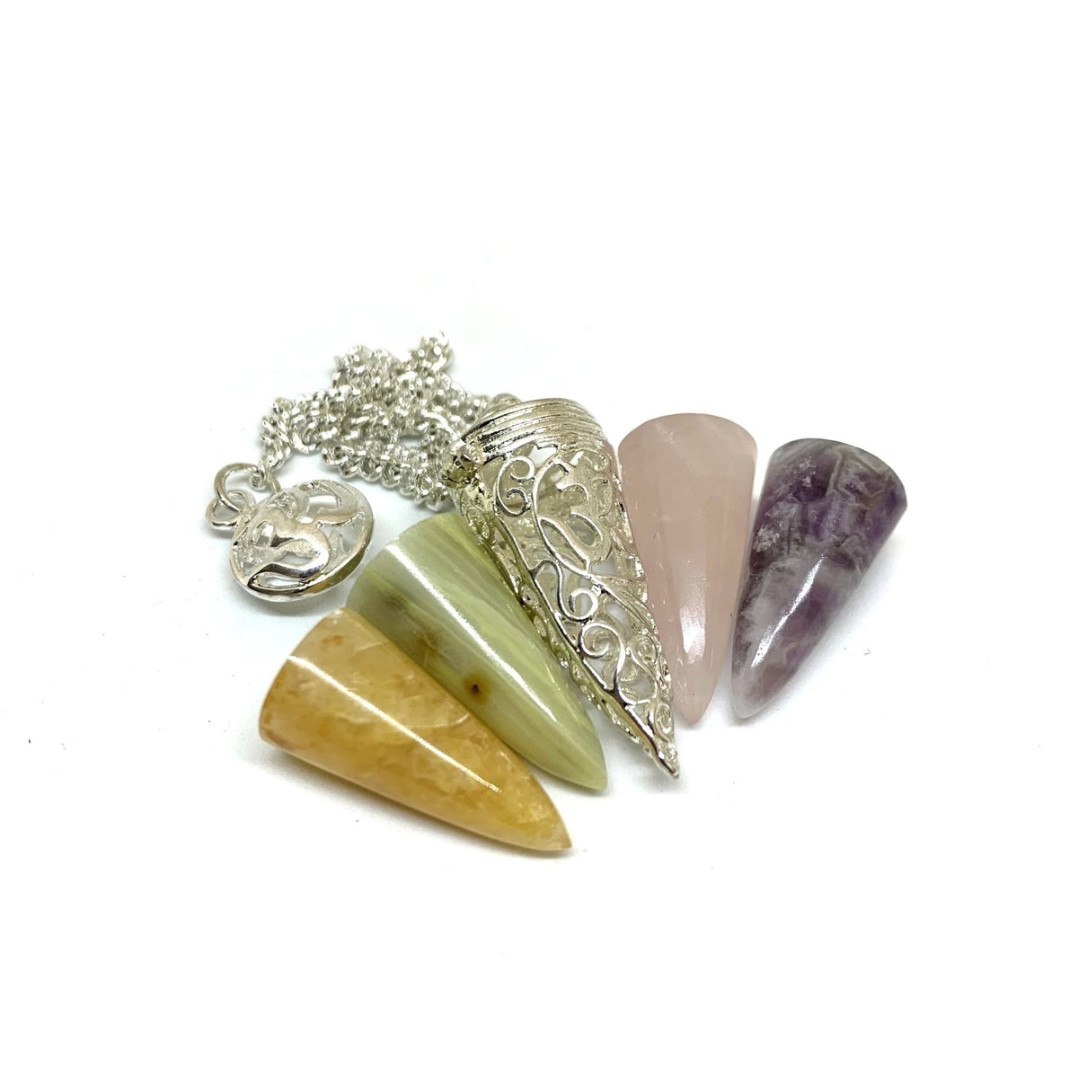 Natural Gemstone Pendulum Set of 4 - Wear and Wander