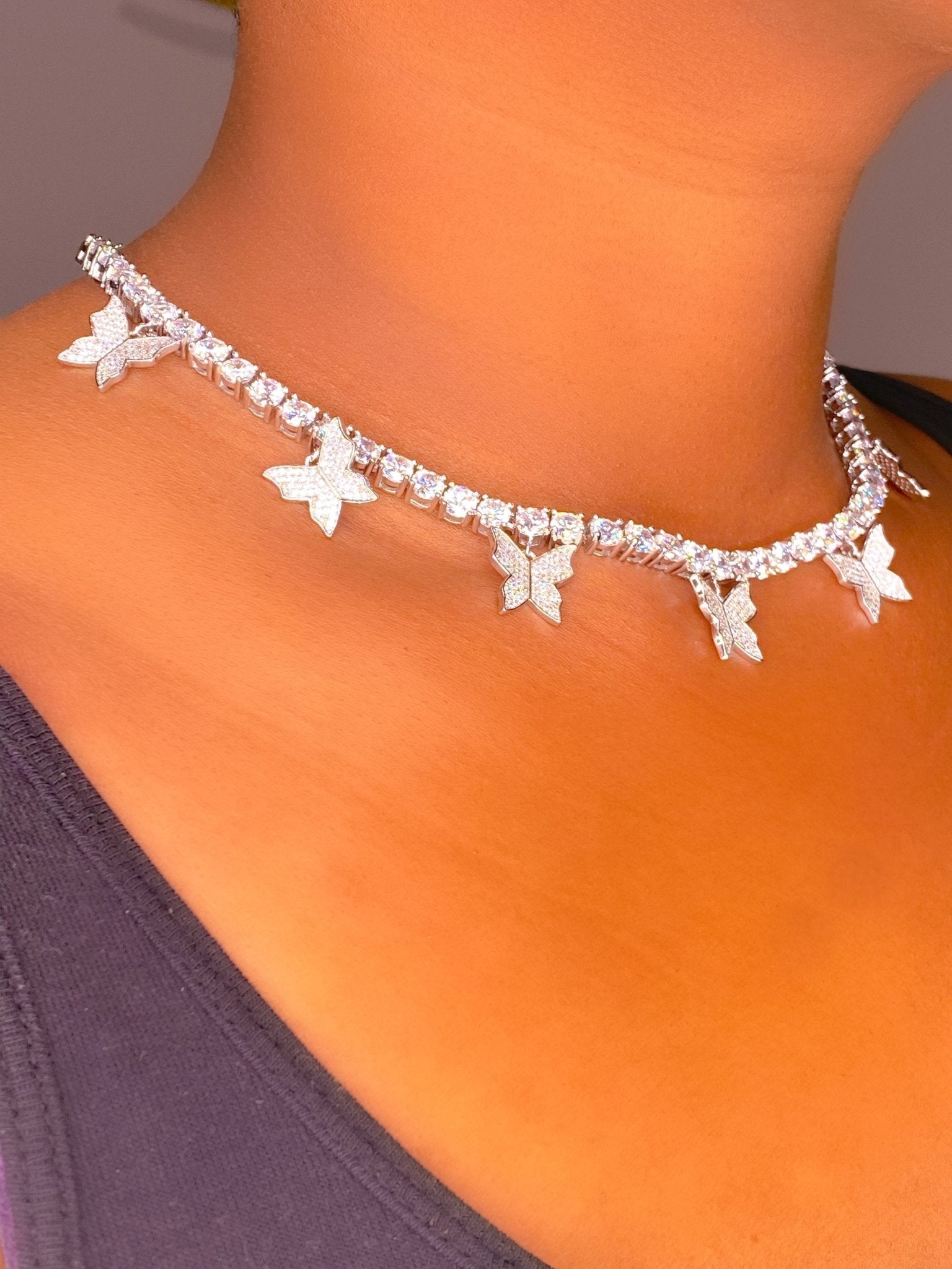 Necklace - So Icy Butterfly Choker - Wear and Wander