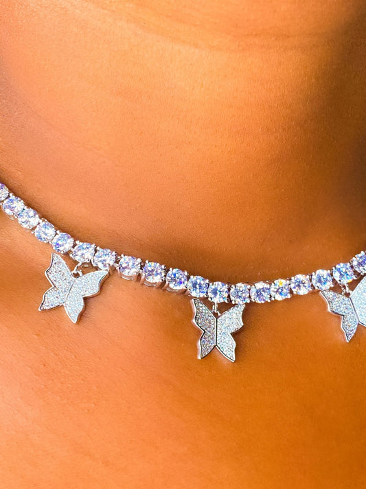 Necklace - So Icy Butterfly Choker - Wear and Wander