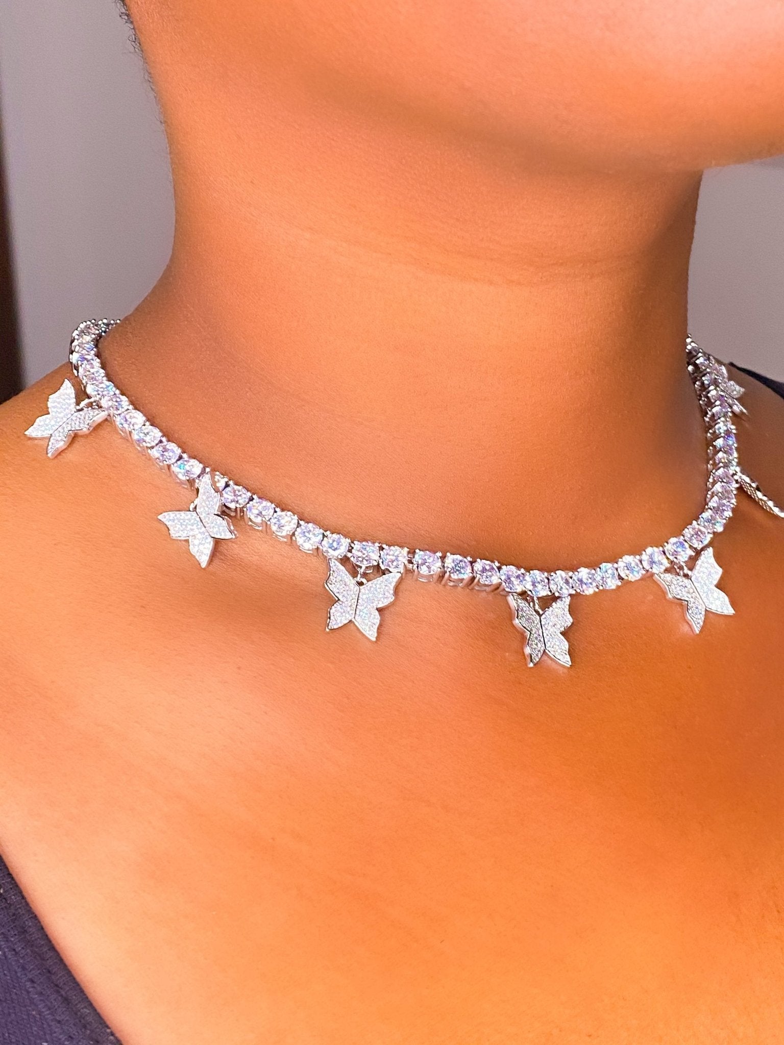 Necklace - So Icy Butterfly Choker - Wear and Wander