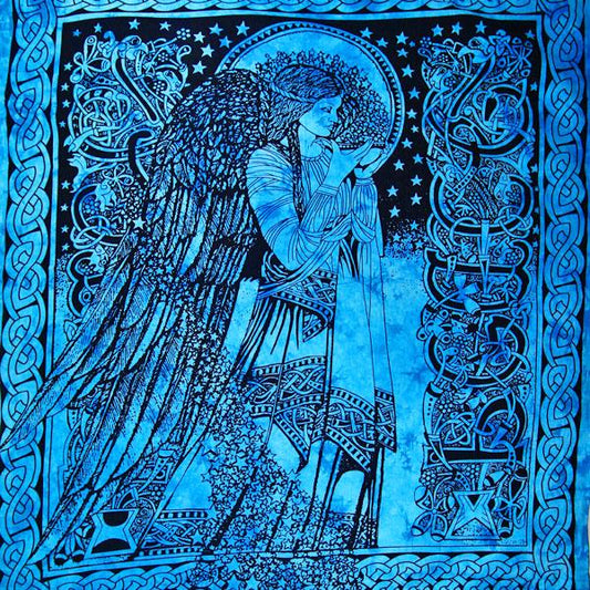 Ocean Blue Angel of Peace Tie Dye Tapestry - Wear and Wander